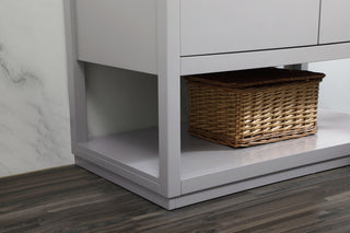 42 inch Single bathroom vanity in grey with backsplash