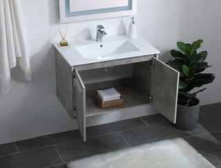 30 inch  Single Bathroom Floating Vanity in Concrete Grey