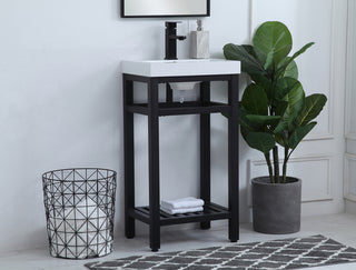 18 inch Single Bathroom Metal Vanity in Black