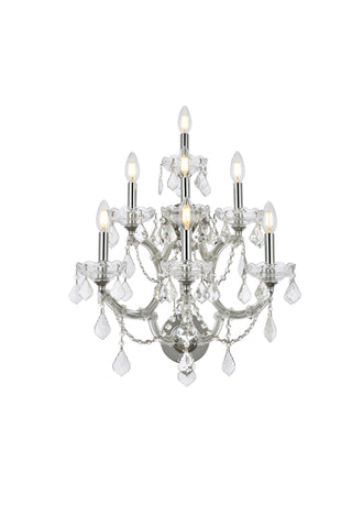 Maria Theresa 7 light Chrome Wall Sconce Clear Royal Cut Crystal