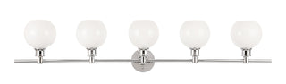 Collier 5 light Chrome and Frosted white glass Wall sconce