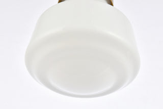 Lyle 1 light Brass and frosted white glass plug in pendant