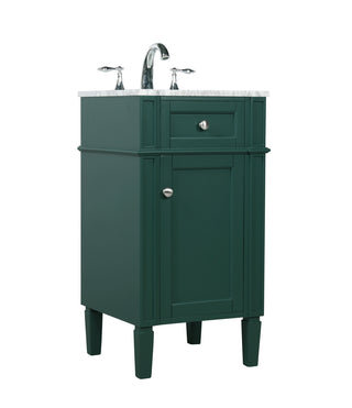 18 inch Single bathroom vanity in green