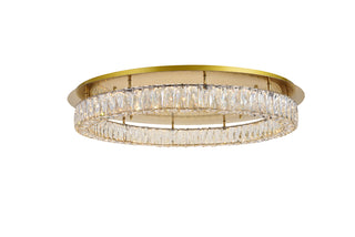 Monroe LED light Gold Flush Mount Clear Royal Cut Crystal