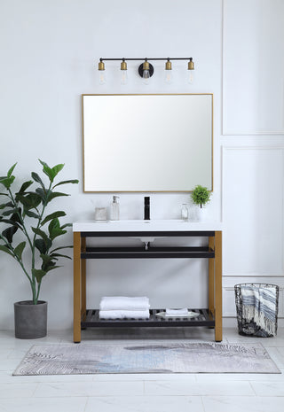 42 inch Single Bathroom Metal Vanity in Golden Black