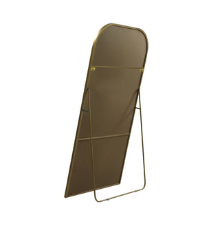 Metal Frame Arch Full Length Mirror 35x72 Inch in Brass