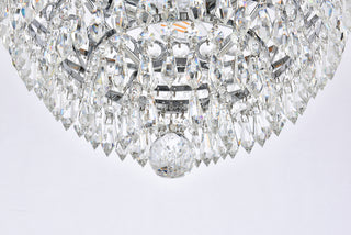 Century 4 light Chrome Flush Mount Clear Royal Cut Crystal