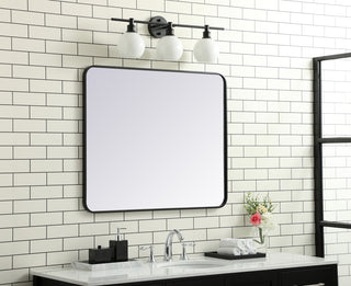 Soft corner metal rectangular mirror 30x36 inch in Black