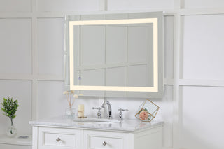 Helios 27in x 36in Hardwired LED mirror with touch sensor and color changing temperature 3000K/4200K/6400K