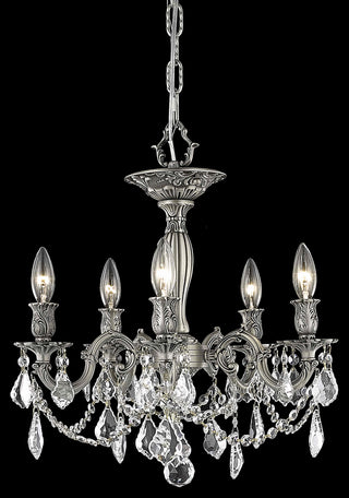 Rosalia 5 light Pewter Flush Mount Clear Royal Cut Crystal