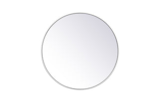 Metal frame round mirror 24 inch in White