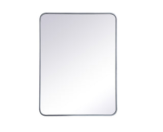 Soft corner metal rectangular mirror 27x36 inch in Silver