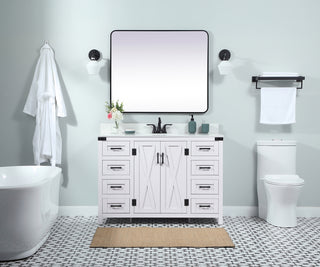 48 inch Single bathroom vanity in white with backsplash