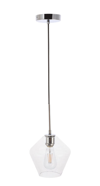 Gene 1 light Chrome and Clear glass pendant