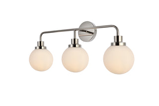 Hanson 3 lights bath sconce in polished nickel with frosted shade