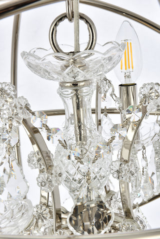 Geneva 4 light polished nickel Pendant Clear Royal Cut crystal