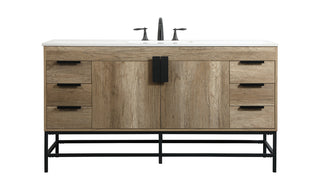 60 inch Single bathroom vanity in natural oak