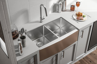 Stainless Steel farmhouse kitchen double sink L33'' x W21'' x H10"