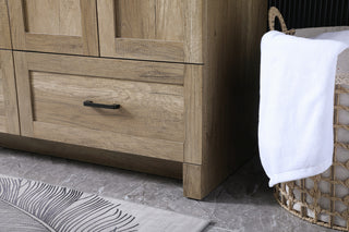 60 Inch Double Bathroom Vanity In Natural Oak