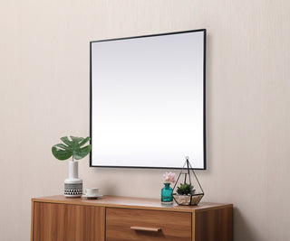 Metal Frame Square Mirror 42 inch in Black