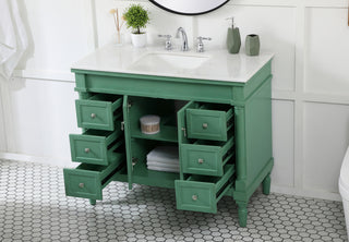 42 inch Single bathroom vanity in vintage mint