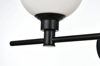 Cordelia 3 light Black and frosted white Bath Sconce