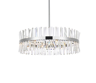 Serephina 36 inch crystal round chandelier light in chrome