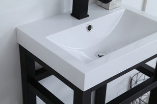 18 inch Single Bathroom Metal Vanity in Black