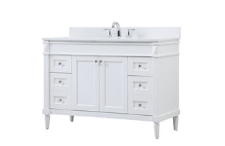 48 inch Single bathroom vanity in white with backsplash