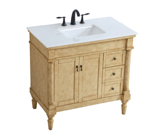 36 inch Single Bathroom Vanity in Antique Beige