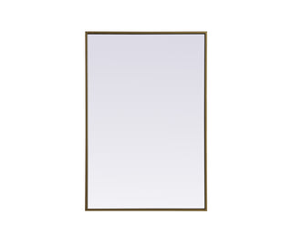 Metal Frame Rectangle Mirror 24x36 Inch in Brass