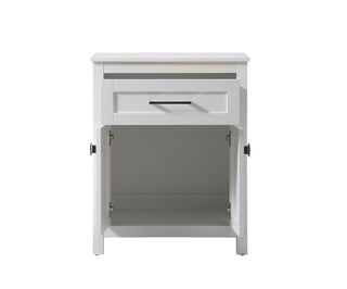24 Inch Wide Bathroom Storage Freestanding Cabinet In White