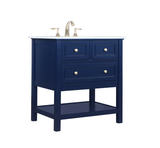 30 inch Single bathroom vanity in Blue