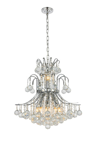 Toureg 10 light Chrome Pendant Clear Royal Cut Crystal