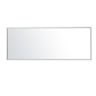 Metal frame rectangle mirror 14 inch in silver