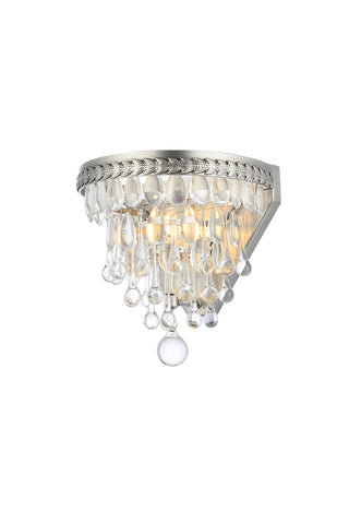 Nordic 1 light antique silver Wall Sconce Clear Royal Cut Crystal