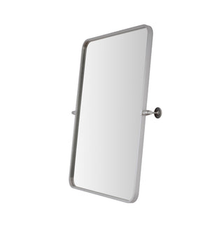 Soft corner pivot mirror 24x32 inch in silver