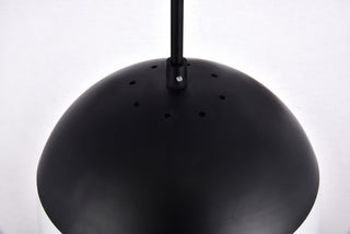 Eclipse 1 Light Black plug in pendant With Frosted White Glass