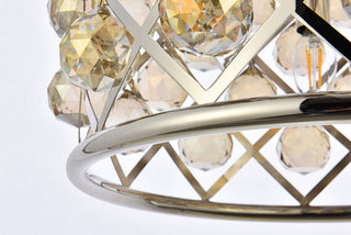 Madison 4 light polished nickel Pendant Golden Teak (Smoky) Royal Cut Crystal