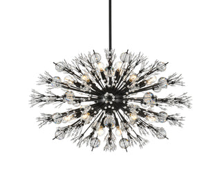 Vera 36 inch crystal starburst oval pendant in black