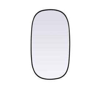 Metal Frame Oval Mirror 20x36 Inch in Black