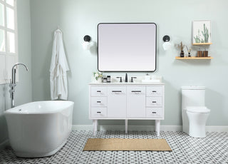48 inch Single bathroom vanity in white with backsplash