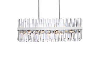 Serephina 36 inch crystal rectangle chandelier light in chrome