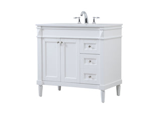 36 inch Single bathroom vanity in white