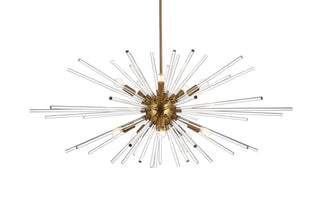 Sienna 42 inch crystal rod pendant in gold