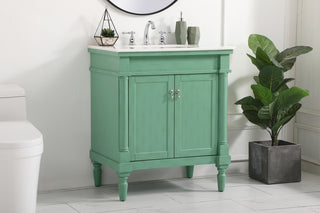 30 inch Single bathroom vanity in vintage mint