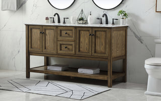 60 inch double bathroom vanity in driftwood