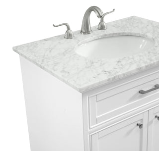 30 In. Single Bathroom Vanity Set In White