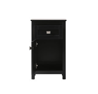 18 Inch Wide Bathroom Storage Freedstanding Cabinet In Black