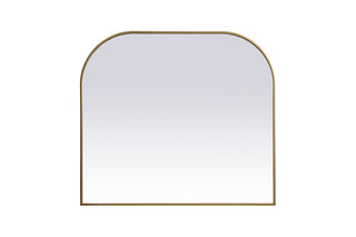 Metal Frame Arch Mirror 42x38 Inch in Brass